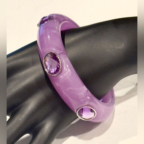 Thalia Sodi Lilac Bangle Bracelet with Crystals - Picture 5 of 6